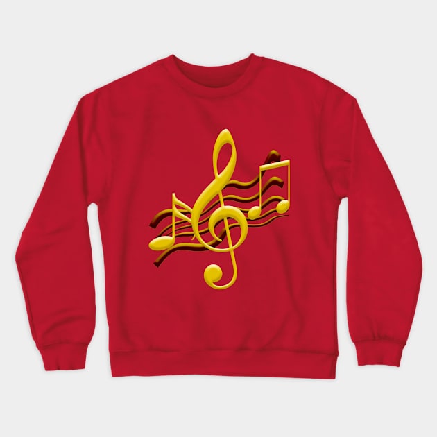 Musical Notes (Gold) Crewneck Sweatshirt by mavicfe